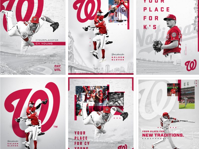 Six Washington Nationals social graphics